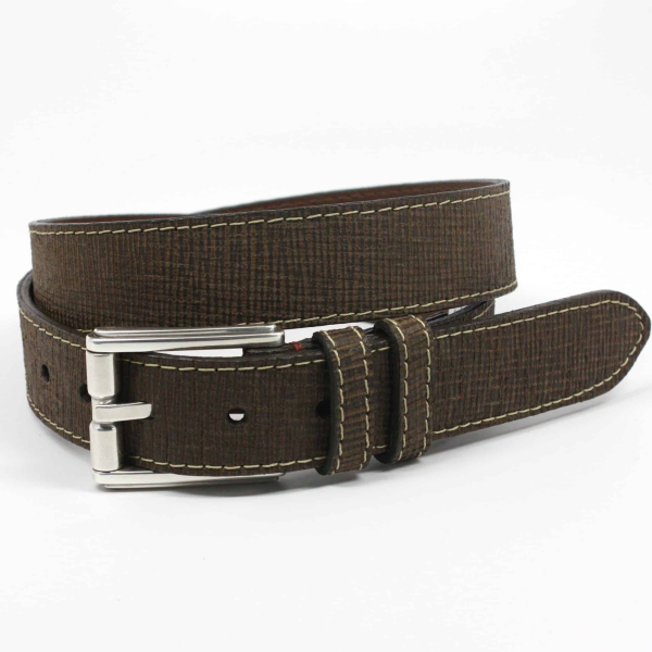 Torino Leather Woven Embossed Calfskin Brown