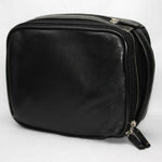 Torino Leather Zip Travel Kit Tumbled Leather Black