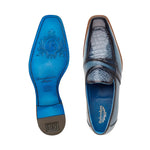 Belvedere Tornado American Alligator Loafer Ant. Blue Jean (R74)
