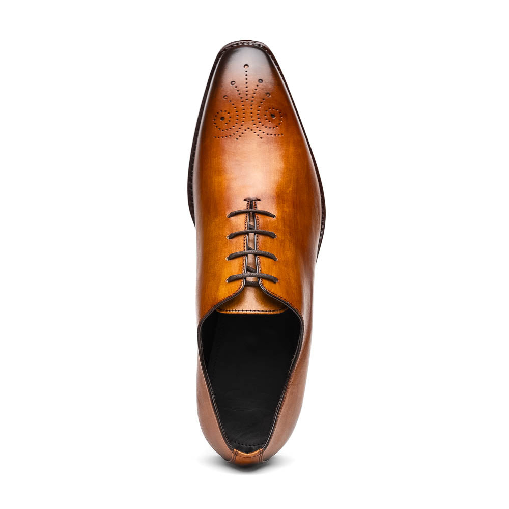 Calzoleria Toscana Torre Wholecut Dress Shoes Dark Caramel