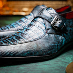 Marco Di Milano Toluca Crocodile & Lizard Monk Strap Blue / Black