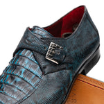 Marco Di Milano Toluca Crocodile & Lizard Monk Strap Blue / Black