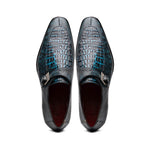 Marco Di Milano Toluca Crocodile & Lizard Monk Strap Blue / Black