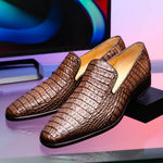 Marco Di Milano Trento Caiman Crocodile Loafers Brown