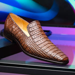 Marco Di Milano Trento Caiman Crocodile Loafers Brown