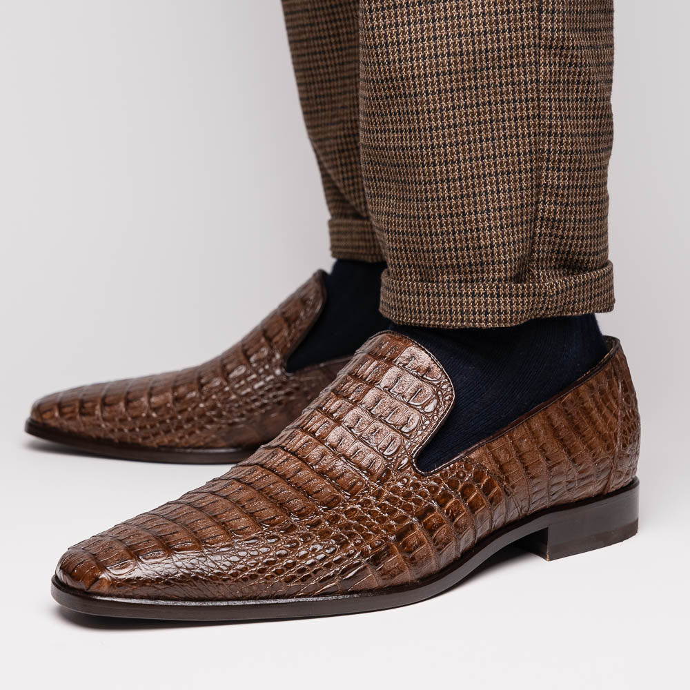 Marco Di Milano Trento Caiman Crocodile Loafers Brown