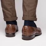Marco Di Milano Trento Caiman Crocodile Loafers Brown