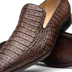 Marco Di Milano Trento Caiman Crocodile Loafers Brown