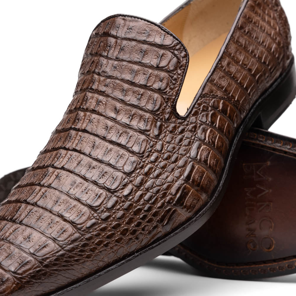 Marco Di Milano Trento Caiman Crocodile Loafers Brown