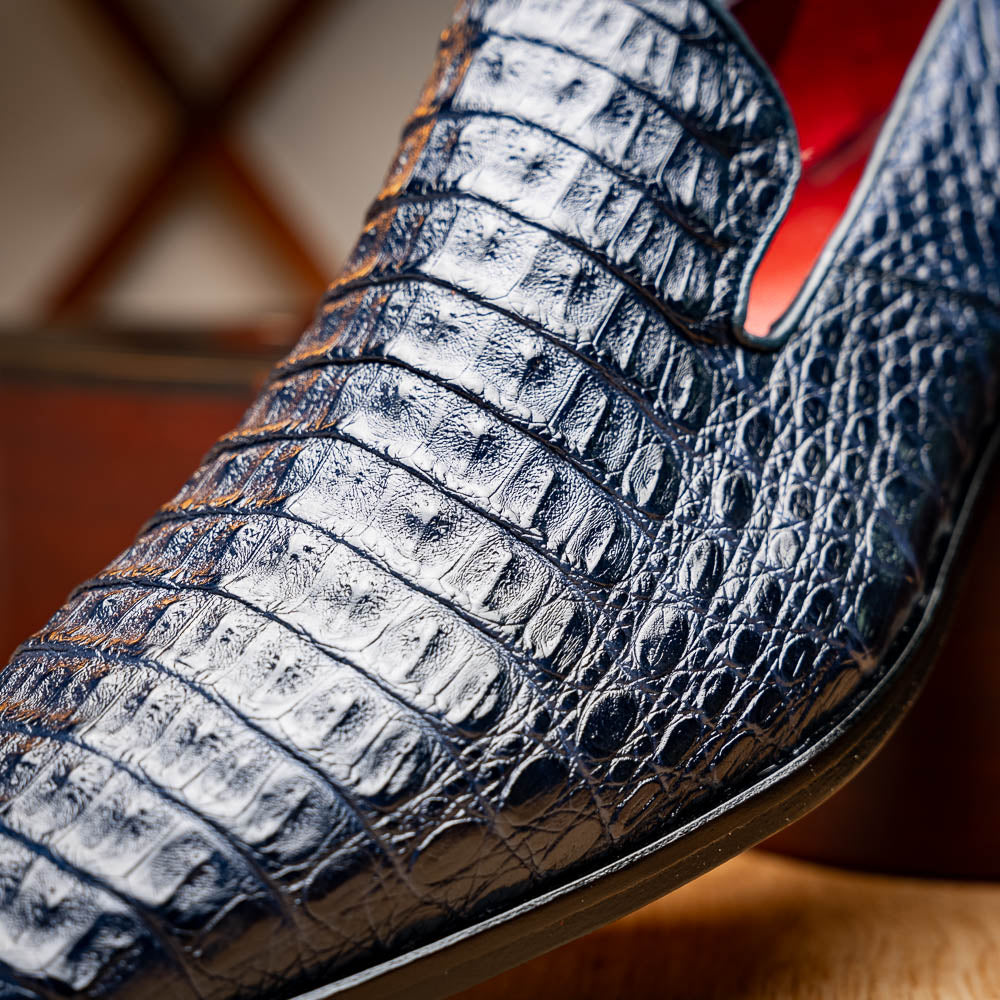 Marco Di Milano Trento Caiman Crocodile Loafers Navy