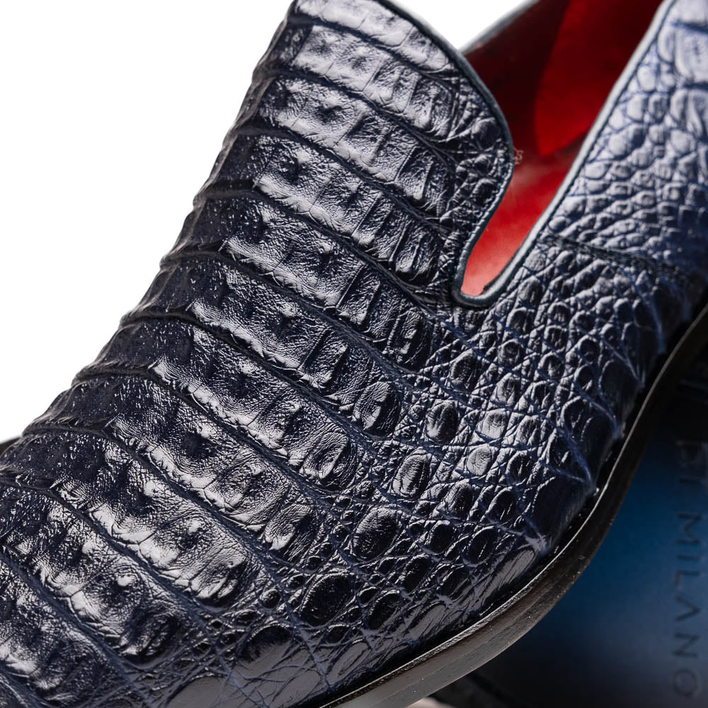 Marco Di Milano Trento Caiman Crocodile Loafers Navy