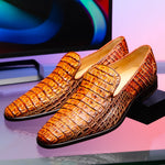 Marco Di Milano Trento Caiman Crocodile Loafers Rustic Cognac