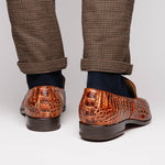 Marco Di Milano Trento Caiman Crocodile Loafers Rustic Cognac