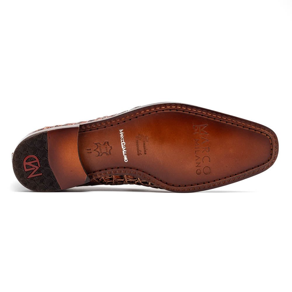 Marco Di Milano Trento Caiman Crocodile Loafers Rustic Cognac