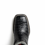 Marco Di Milano Tucson Caiman Crocodile Square Toe Cowboy Boot Black