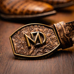 Marco Di Milano Tucson Caiman Crocodile Square Toe Cowboy Boot Stone Brown