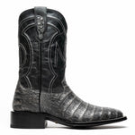 Marco Di Milano Tucson Caiman Crocodile Square Toe Cowboy Boot Stone Gray