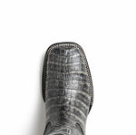 Marco Di Milano Tucson Caiman Crocodile Square Toe Cowboy Boot Stone Gray