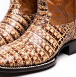 Marco Di Milano Tucson Caiman Crocodile Square Toe Cowboy Boot Stone Orix
