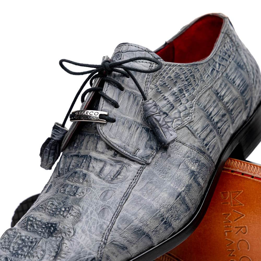 Marco Di Milano Tulum Caiman Crocodile Derby Grey