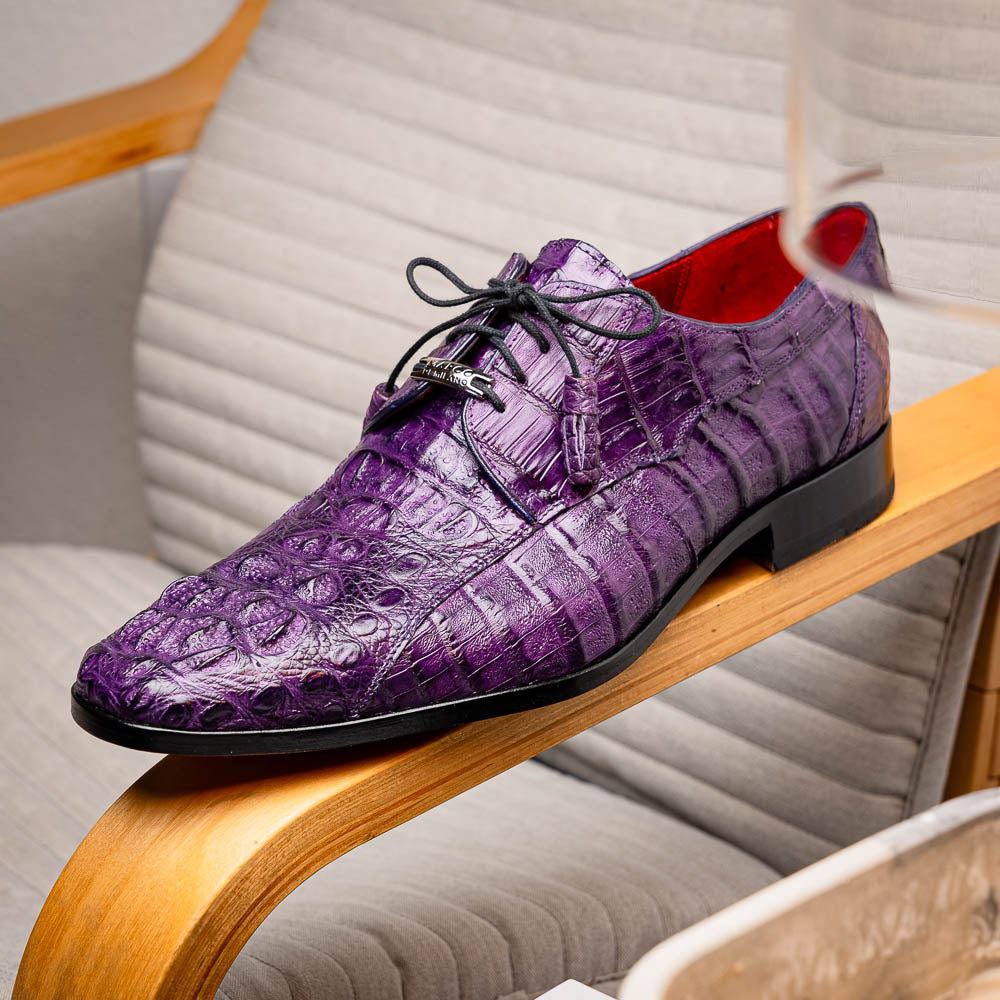 Marco Di Milano Tulum Caiman Crocodile Derby Purple