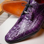 Marco Di Milano Tulum Caiman Crocodile Derby Purple