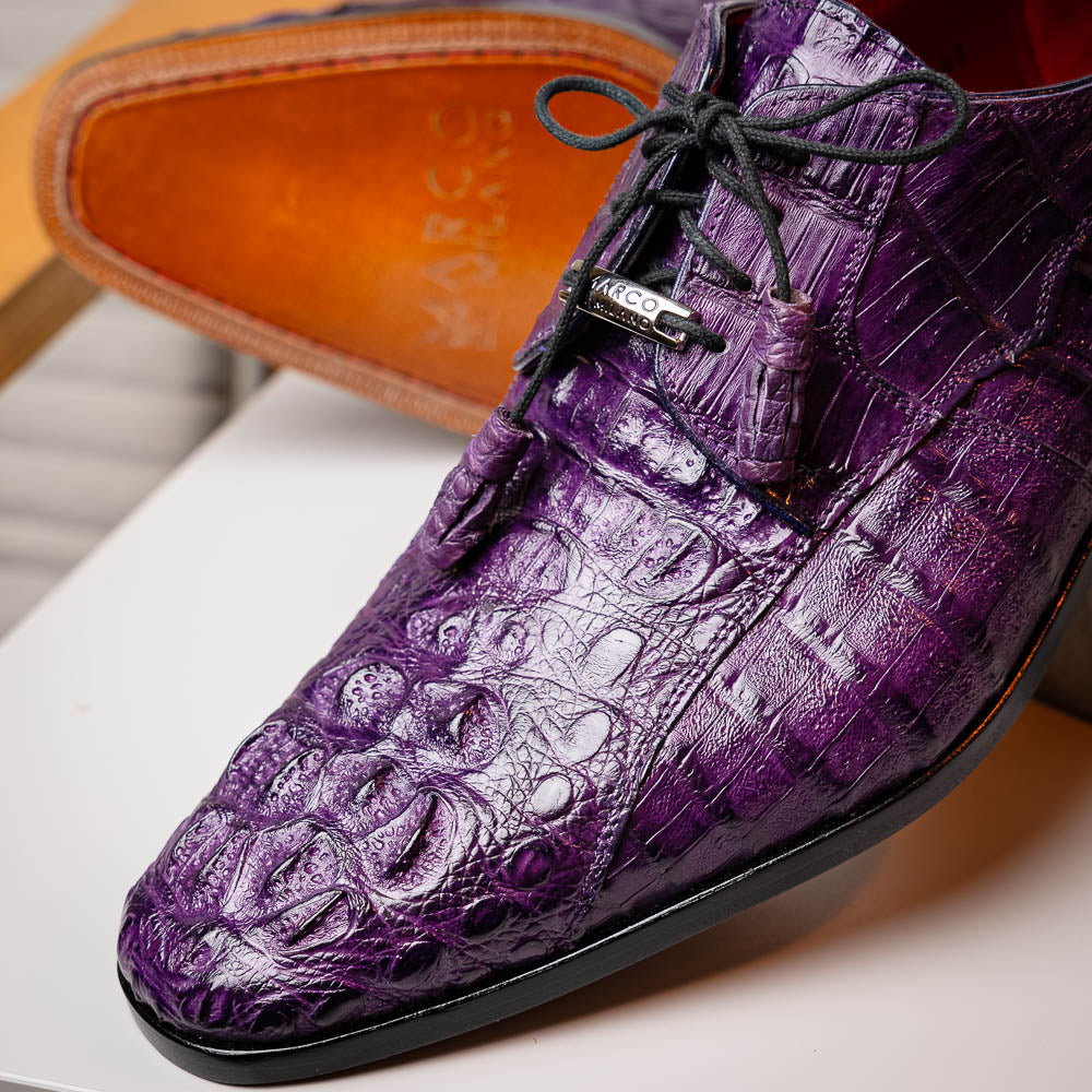 Marco Di Milano Tulum Caiman Crocodile Derby Purple
