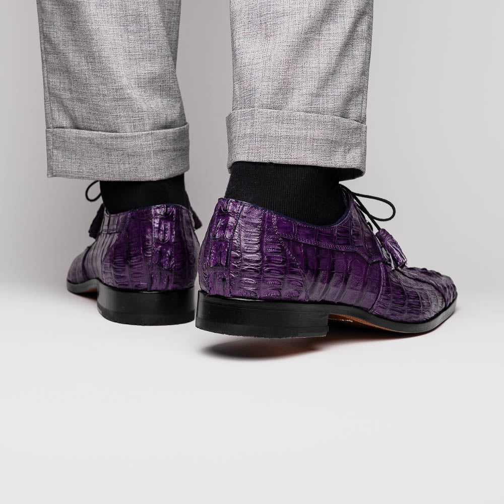 Marco Di Milano Tulum Caiman Crocodile Derby Purple