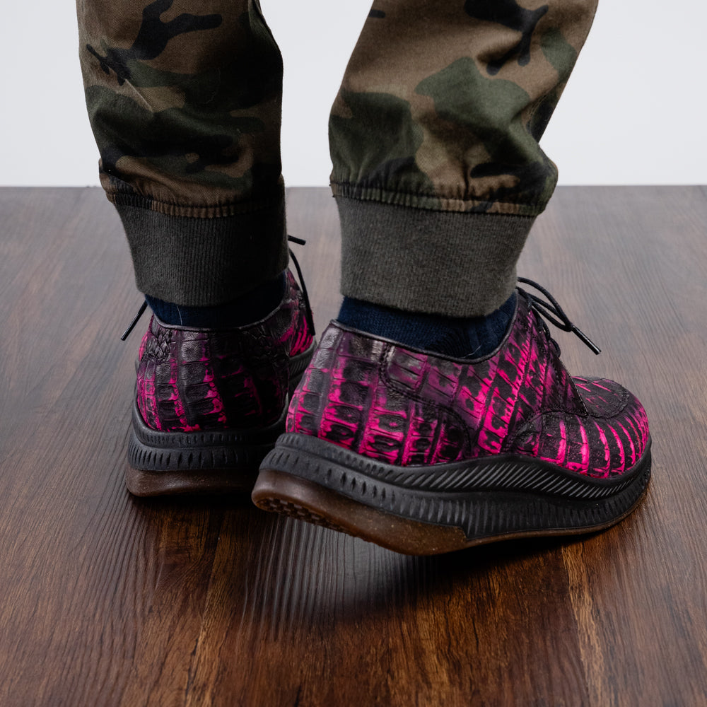 Marco Di Milano Tuscani Caiman Crocodile Sneakers Rustic Pink