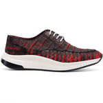 View product image 1: Marco Di Milano Tuscani Caiman Crocodile Sneakers Rustic Red
