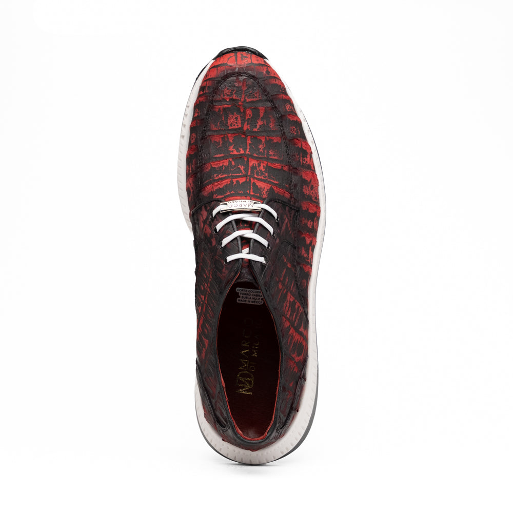 Marco Di Milano Tuscani Caiman Crocodile Sneakers Rustic Red