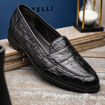 Zelli Tuscany Crocodile Slip-On Black (11-119-BLK)