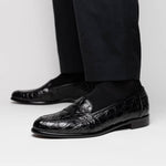 Zelli Tuscany Crocodile Slip-On Black (11-119-BLK)