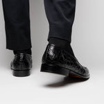Zelli Tuscany Crocodile Slip-On Black (11-119-BLK)