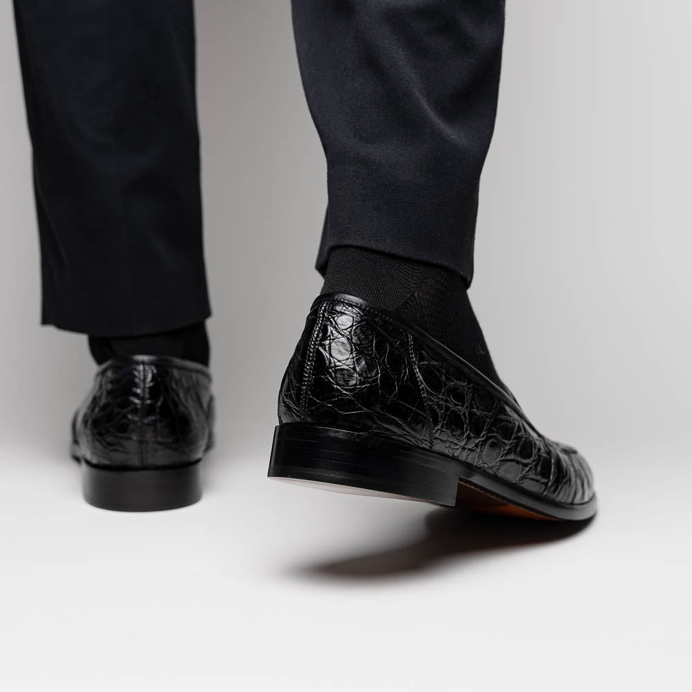 Zelli Tuscany Crocodile Slip-On Black (11-119-BLK)