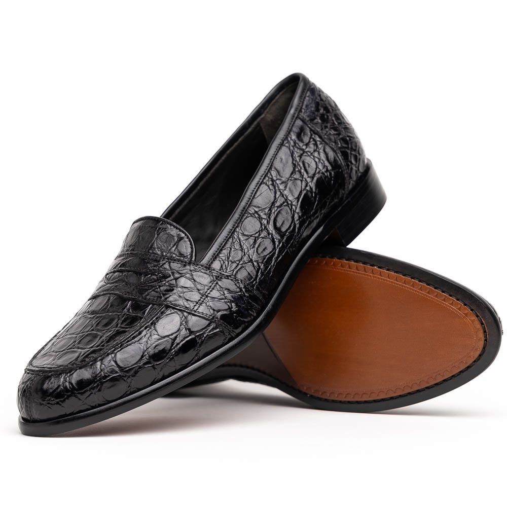Zelli Tuscany Crocodile Slip-On Black (11-119-BLK)