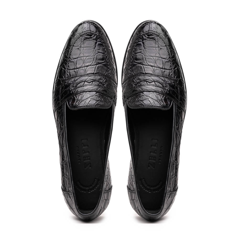 Zelli Tuscany Crocodile Slip-On Black (11-119-BLK)