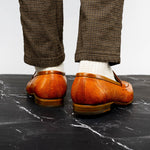 Belvedere Udine Genuine Caiman / Lizard Loafers Antique Brandy