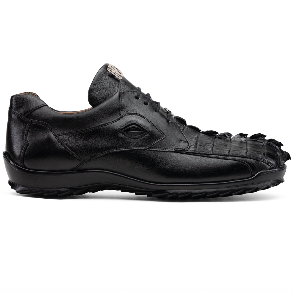 Marco Di Milano Udine Caiman Crocodile & Calfskin Sneaker Black
