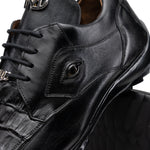 View product image 5: Marco Di Milano Udine Caiman Crocodile & Calfskin Sneaker Black