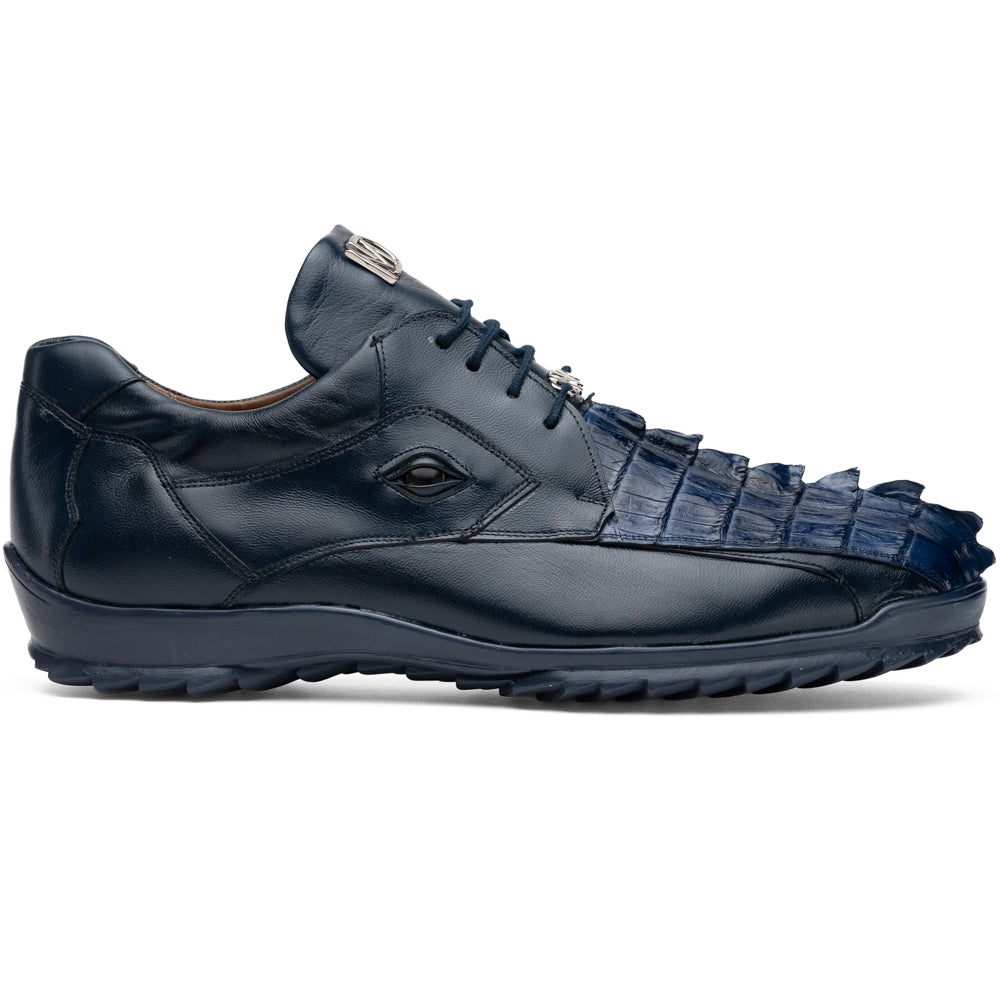 Marco Di Milano Udine Caiman Crocodile & Calfskin Sneaker Navy