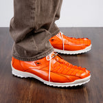 View product image 7: Marco Di Milano Udine Caiman Crocodile & Calfskin Sneaker Orange
