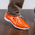 View product image 8: Marco Di Milano Udine Caiman Crocodile & Calfskin Sneaker Orange