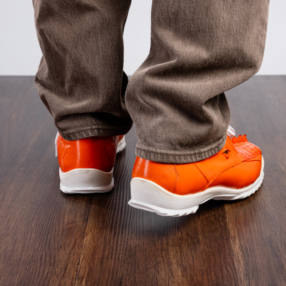 Marco Di Milano Udine Caiman Crocodile & Calfskin Sneaker Orange
