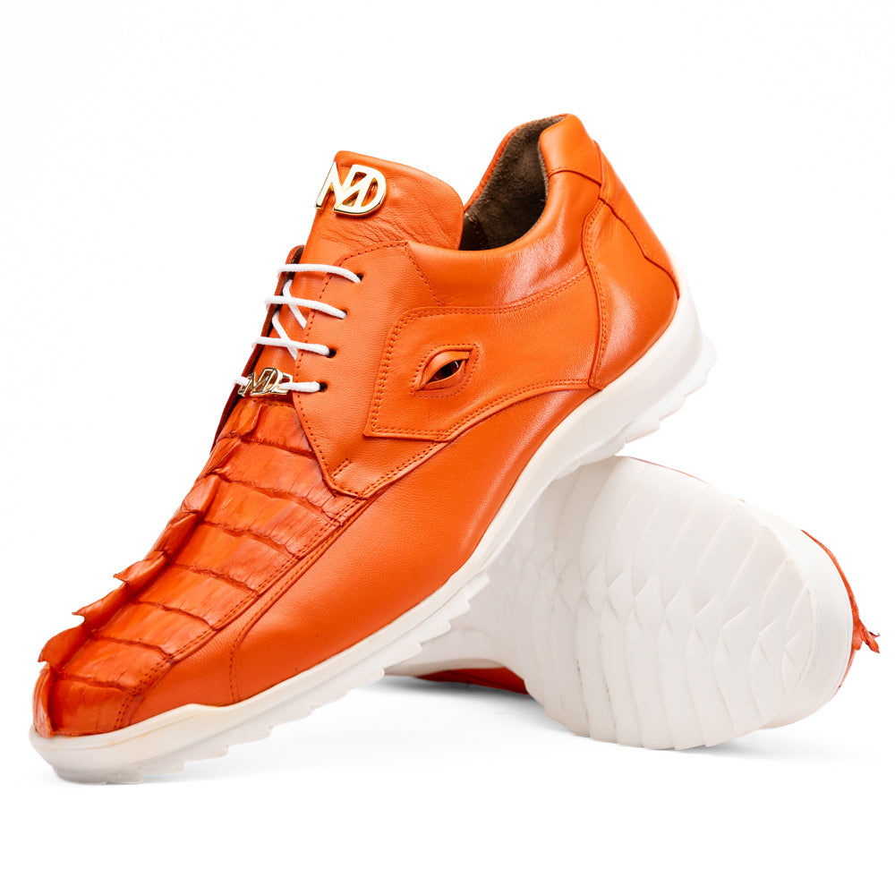 Marco Di Milano Udine Caiman Crocodile & Calfskin Sneaker Orange