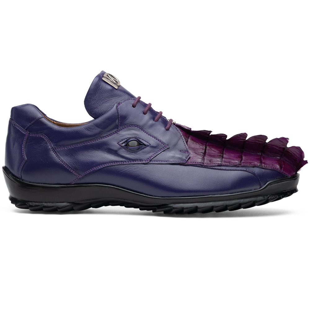 Marco Di Milano Udine Caiman Crocodile & Calfskin Sneaker Purple
