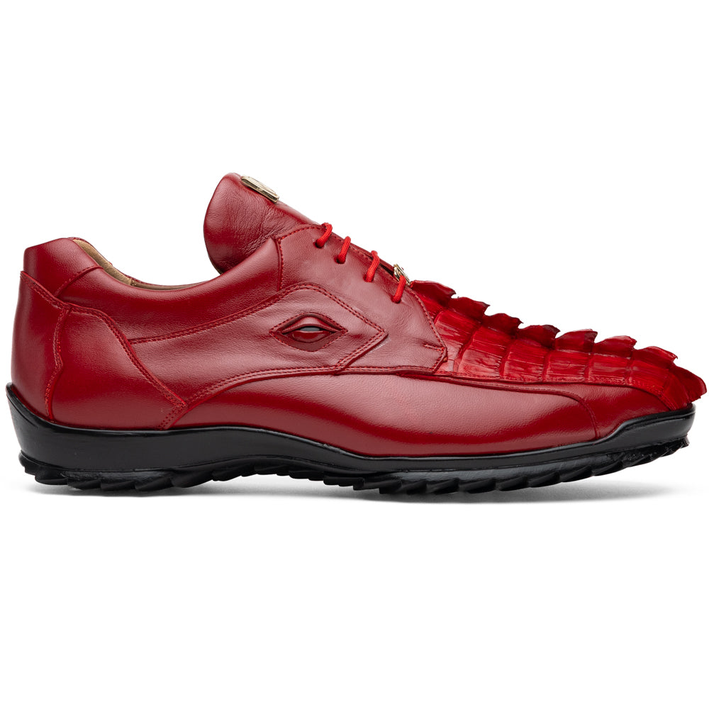 Marco Di Milano Udine Caiman Crocodile & Calfskin Sneaker Red