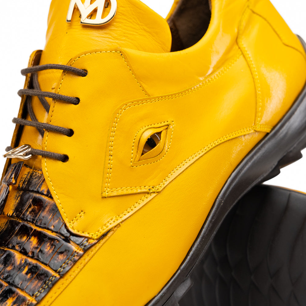 Marco Di Milano Udine Caiman Crocodile & Calfskin Sneaker Rustic Buttercup