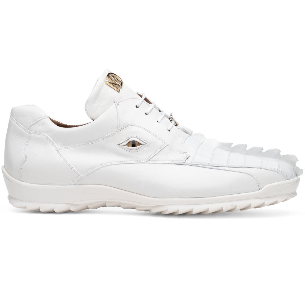 Marco Di Milano Udine Caiman Crocodile & Calfskin Sneaker White