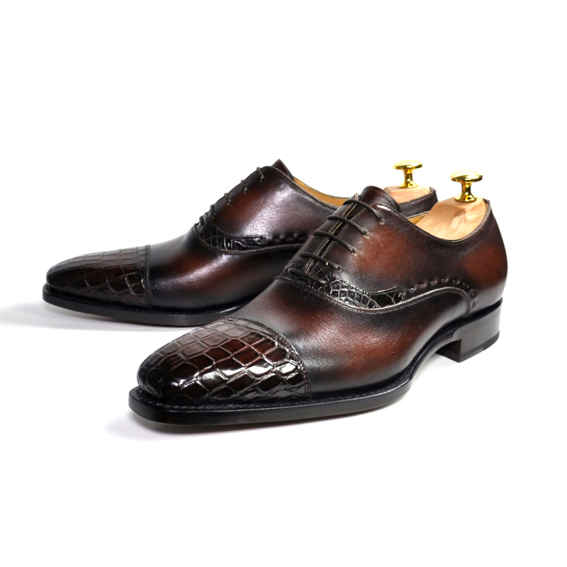 Ugo Vasare Aberto Alligator Cap Toe Oxfords Maroon